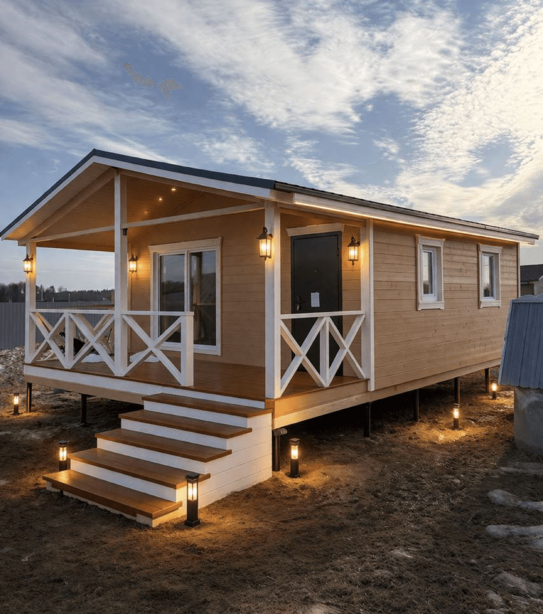 Дачный дом 6×6 с террасой 6×2