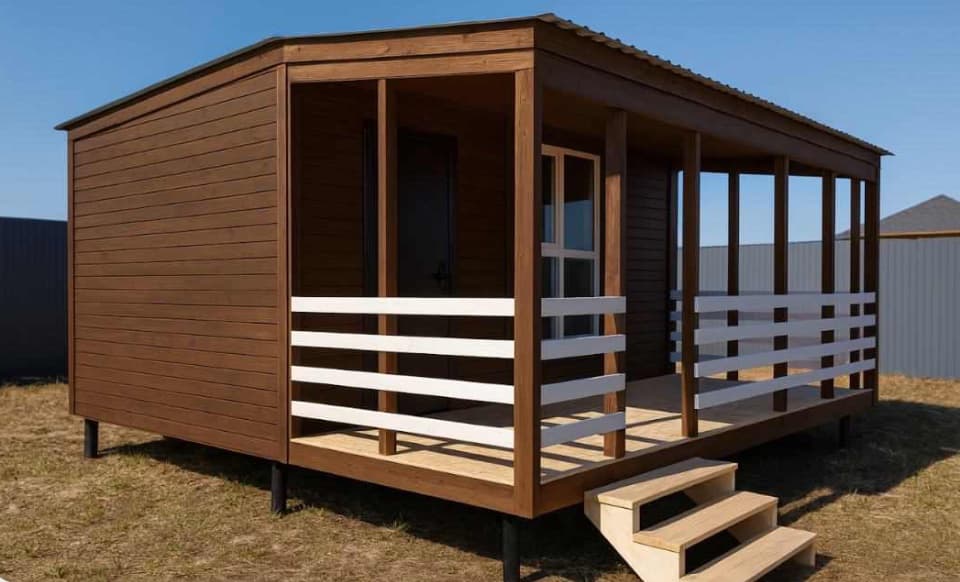 Садовый домик 6×3 с террасой 6×2